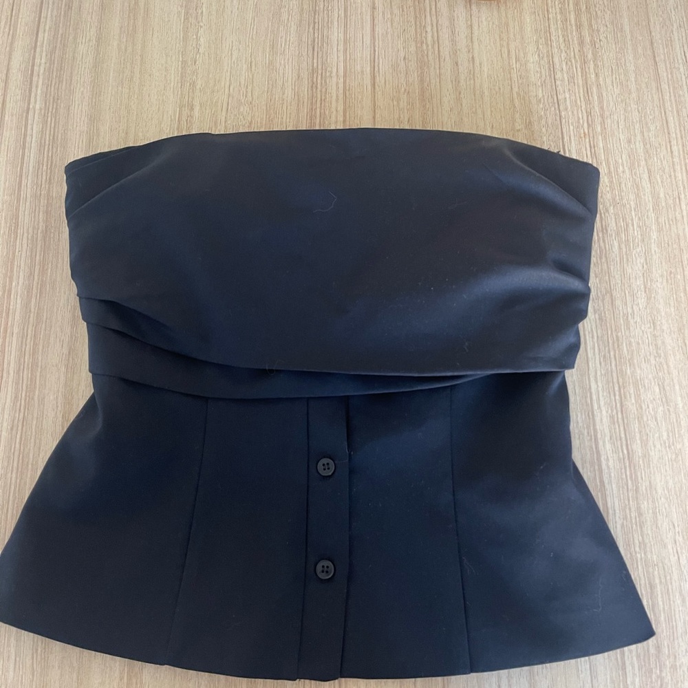 Zara strapless navy blue top